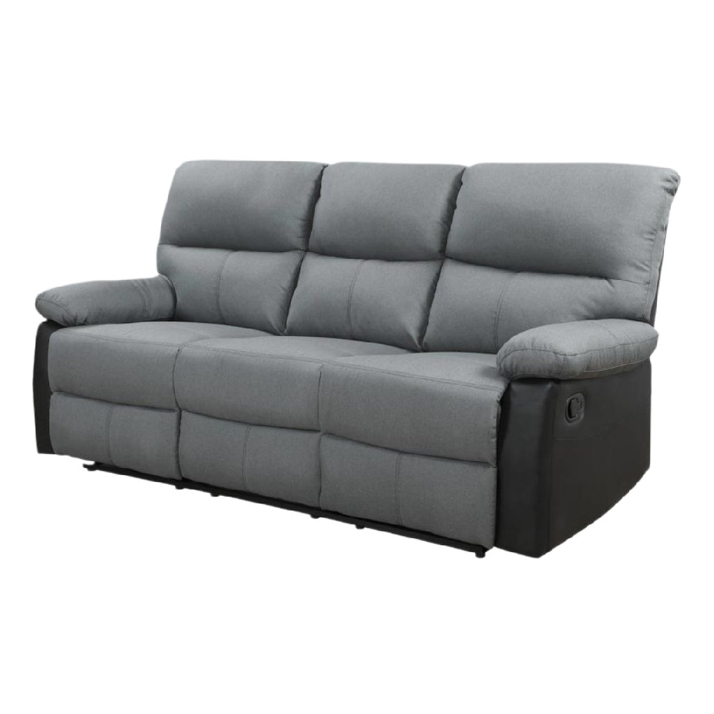 Canapé réversible en tissu gris avec accoudoirs réglables