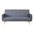 Sofa Moderne en Tissu Gris avec Pieds en Bois