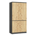 Armoire contemporaine en bois clair et structure noire